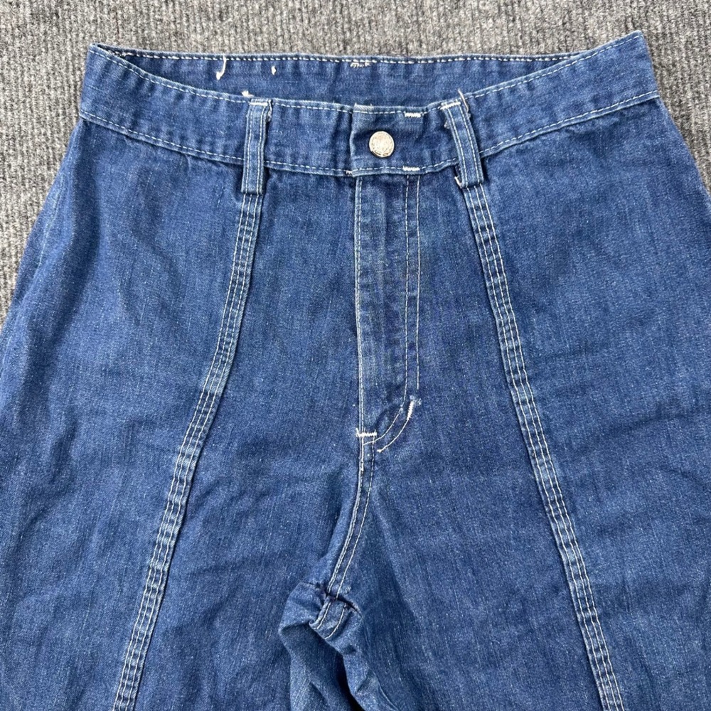 90s Vtg Laurenté Denim Utility Pants 25 High Waist Cinched Ankle Blue Casual - Picture 10 of 13